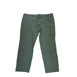 Eileen Fisher Plus Size 3X Olive Green Stretch Viscose Nylon Ankle Pants Slim